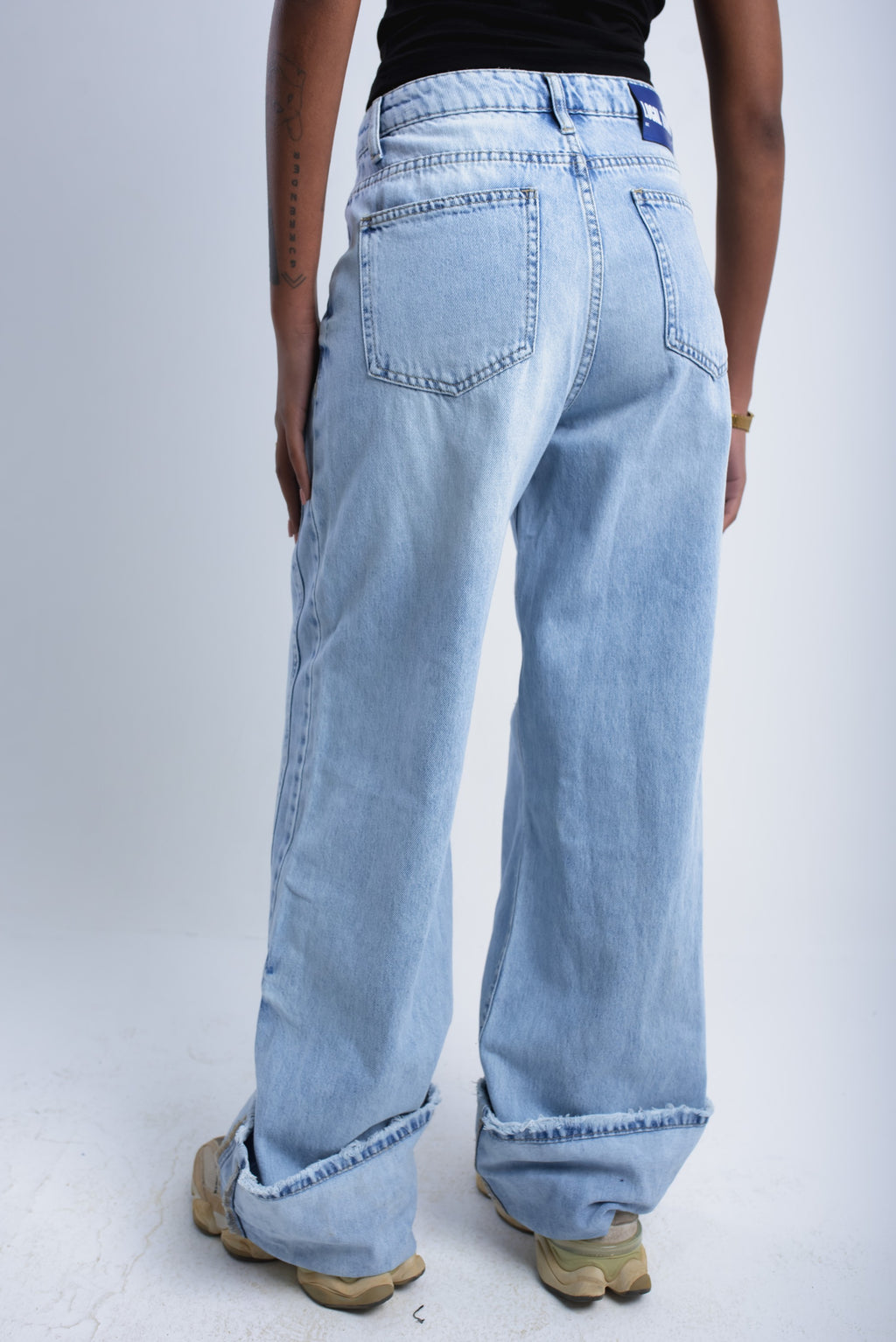 Cuffed Wide-Leg Denim