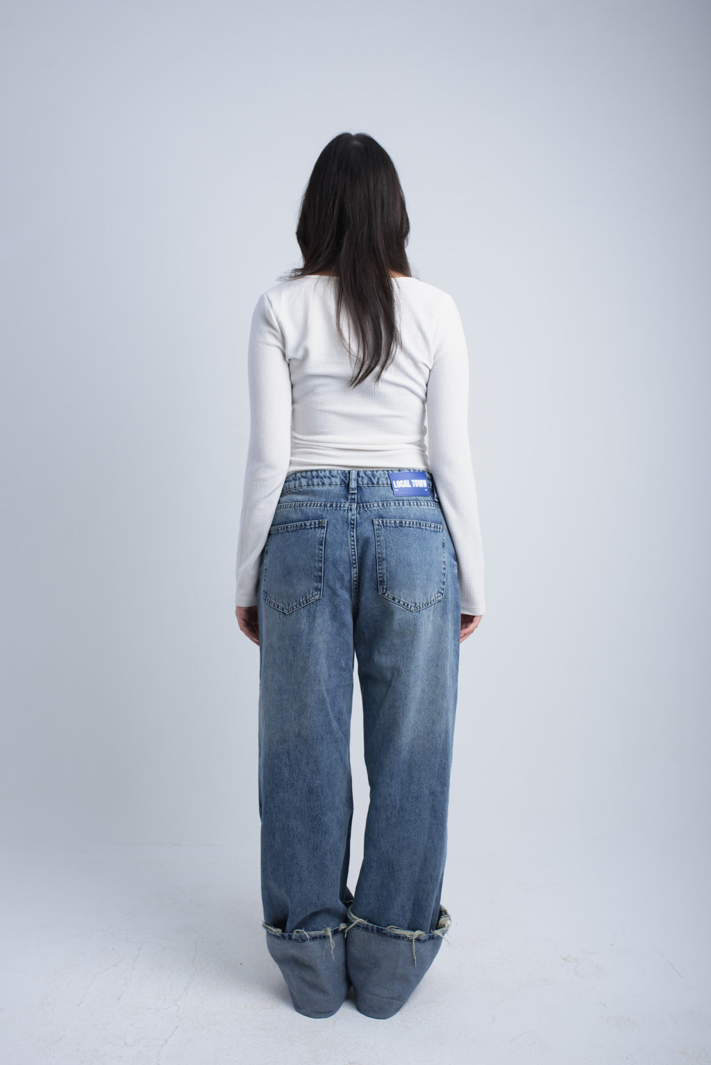Cuffed Wide-Leg Denim