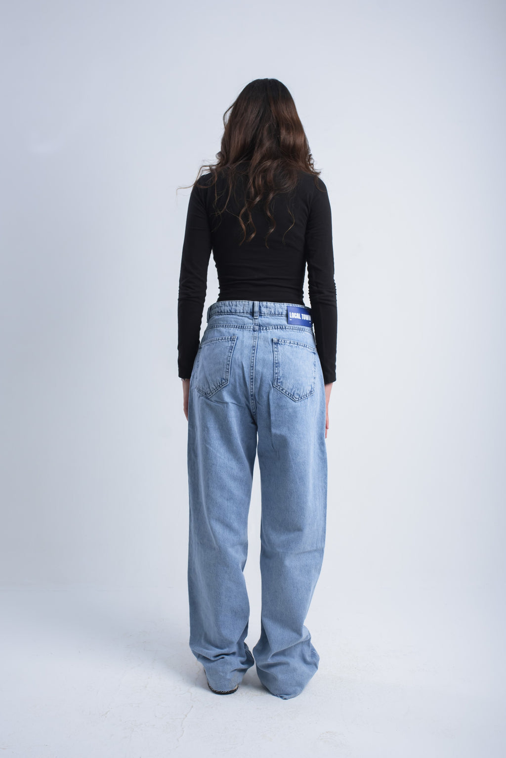 Fold-Over Waist Denim