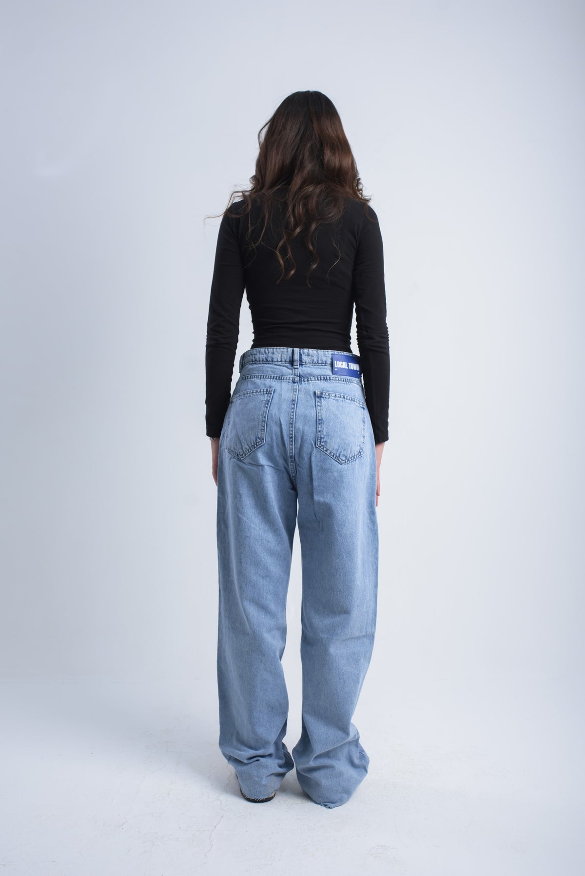 Fold-Over Waist Denim