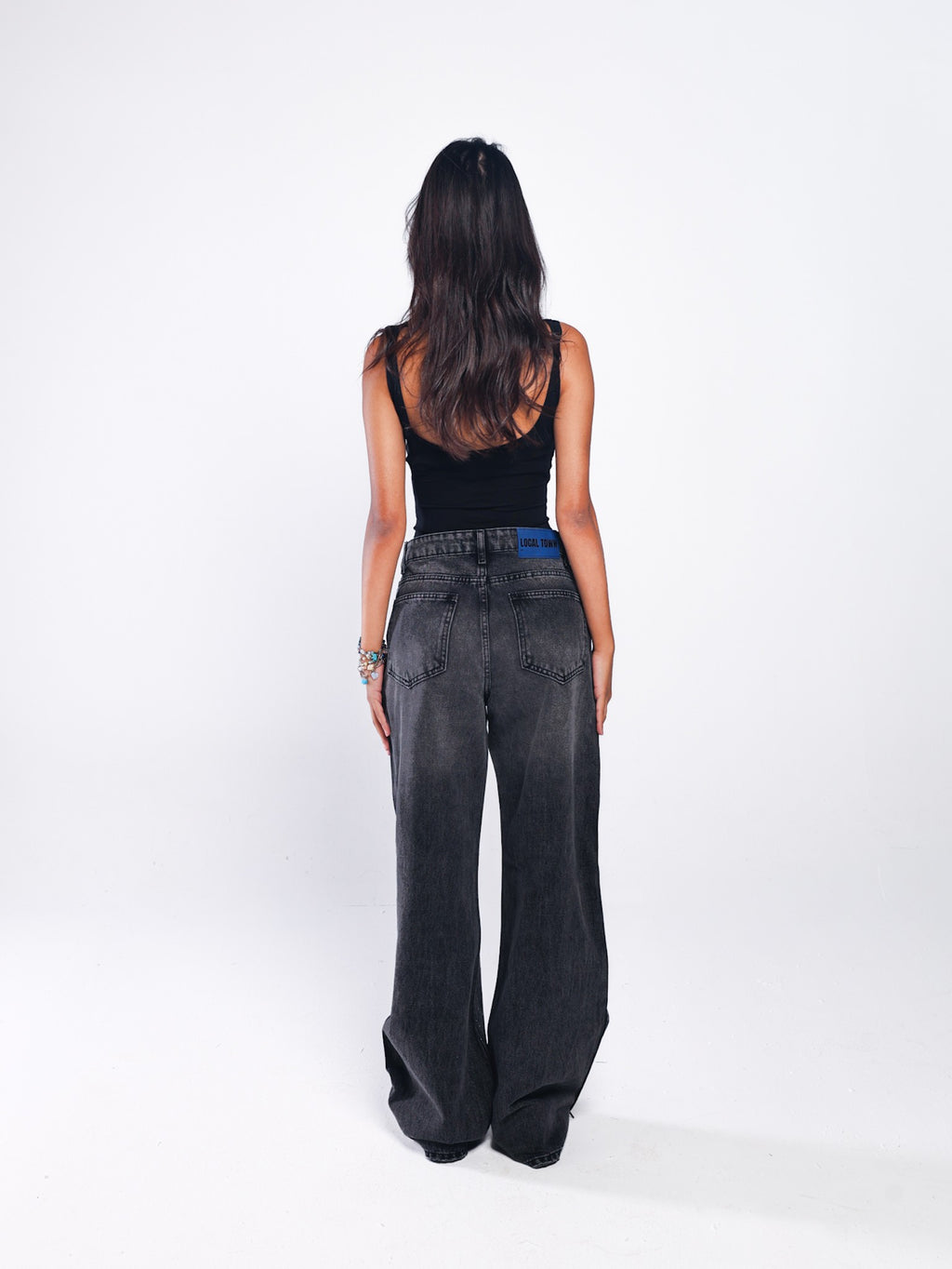 Studded Wide-Leg Denim